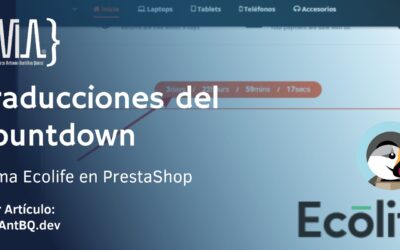 Cómo cambiar las traducciones del countdown del tema Ecolife en PrestaShop