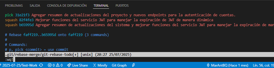Cómo fusionar commits en GIT