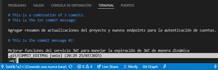 Cómo fusionar commits en GIT