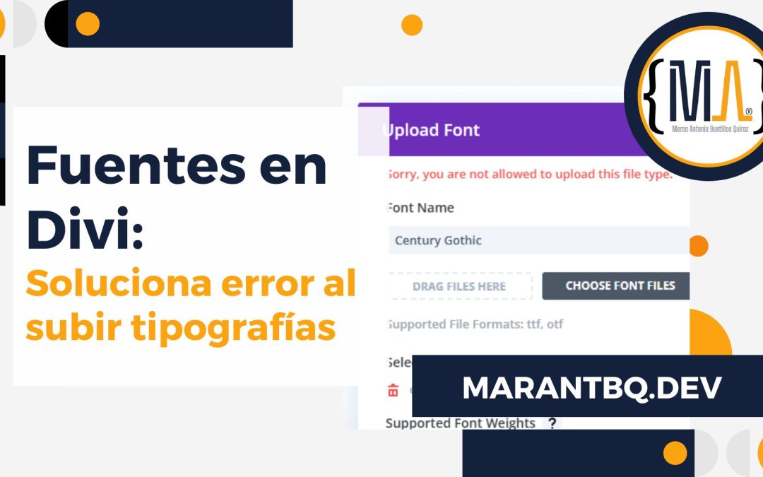Cómo solucionar el error al subir fuentes en Divi (WordPress)